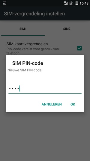 Voer uw Nieuwe SIM PIN-code in en selecteer OK
