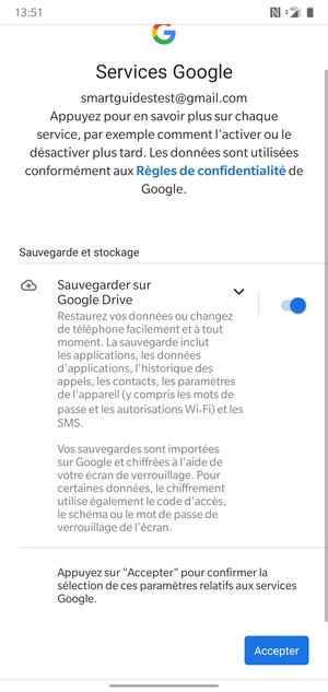 Sélectionnez Accepter