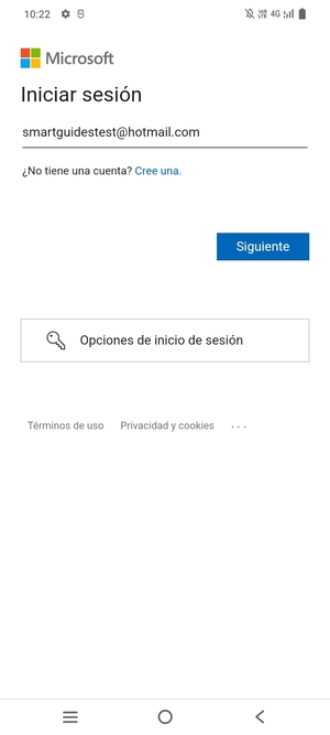 Introduzca su Dirección de correo electrónico y seleccione Siguente