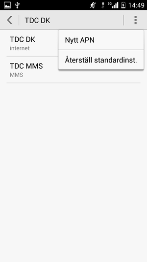 Tryck på Meny-knappen och välj Återställ standardinst.