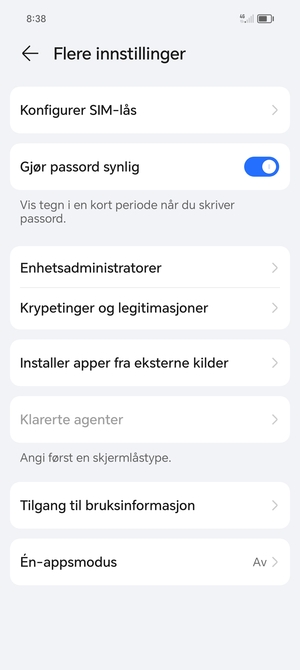 Velg Konfigurer SIM-lås