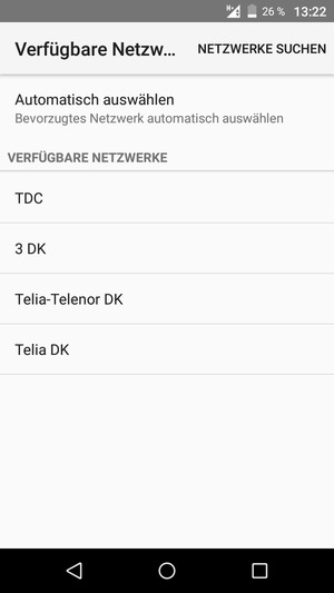 Wählen Sie einen Netzbetreiber von der Liste