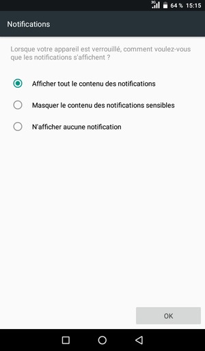 Sélectionnez votre option préférée et sélectionnez OK