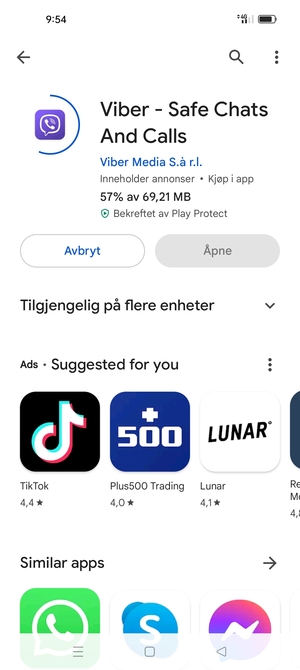 Vent til installasjonen er ferdig