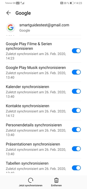 Stellen Sie sicher, dass Kontakte synchronisieren ausgewählt ist