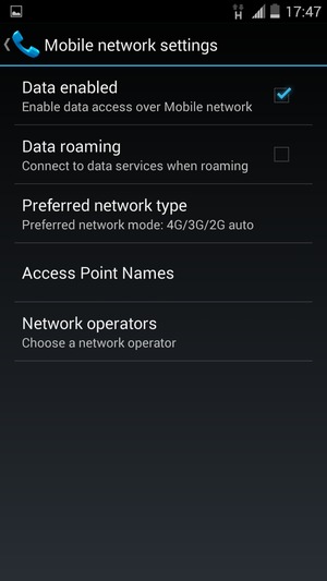 Select Access Point Names