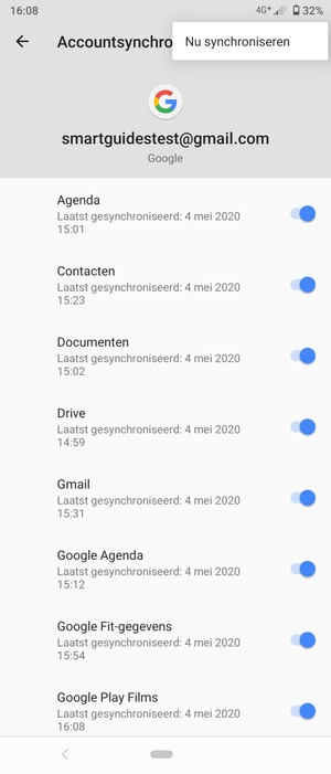 Selecteer Nu synchroniseren