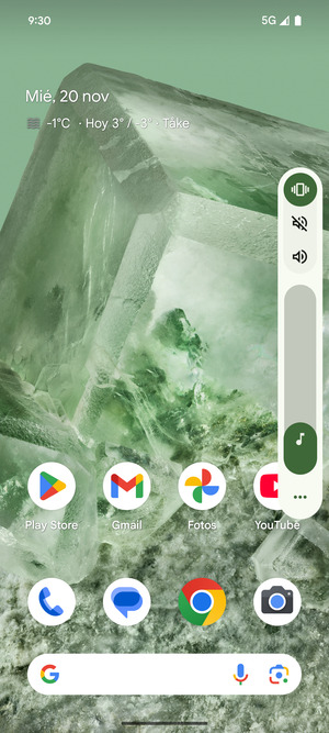 Seleccione Vibración para cambiar al modo de Vibración