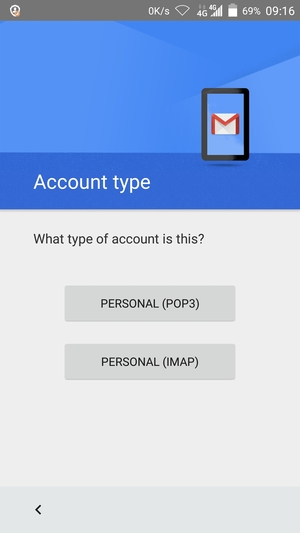 Select PERSONAL (POP3) or PERSONAL (IMAP)