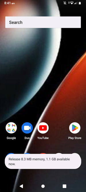 Slide down the top menu