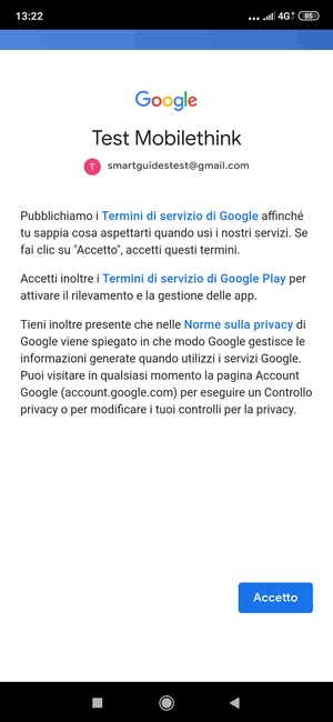 Seleziona Accetto
