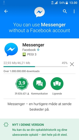 Afvent at installeringen er afsluttet