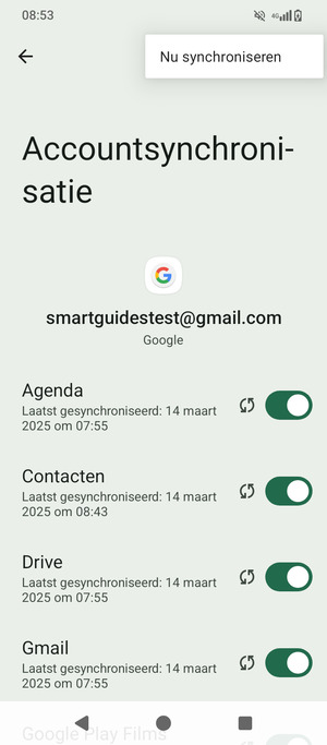 Selecteer Nu synchroniseren