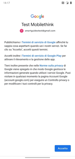 Seleziona Accetto