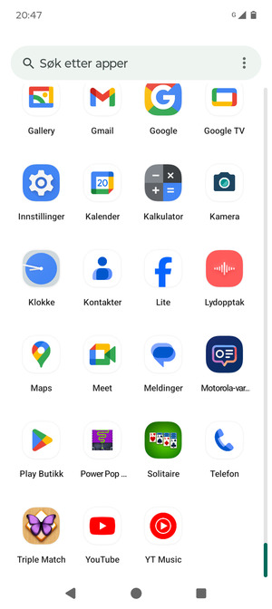 Bla til og velg Innstillinger