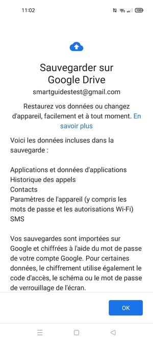 Sélectionnez OK