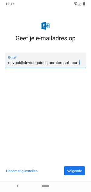 Voer uw e-mailadres in en selecteer Handmatig instellen