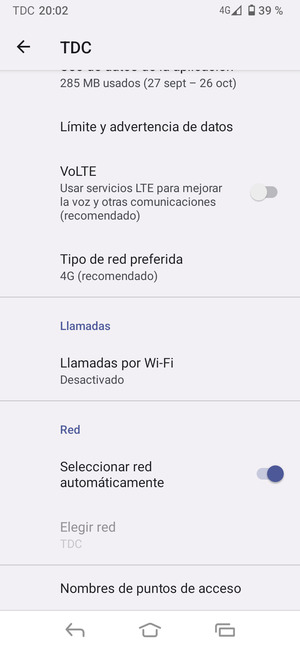 Desplácese y seleccione Nombres de puntos de acceso