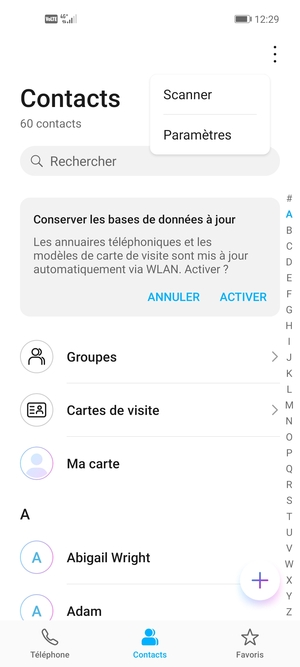 Sélectionnez Paramètres