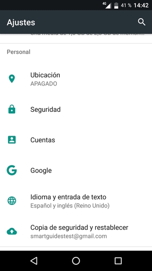 Desplácese y seleccione Cuentas