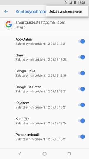 Wählen Sie Jetzt synchronisieren