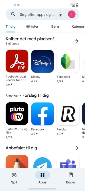Vælg søgefeltet