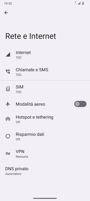 Seleziona SIM