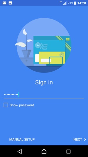Enter your password and select MANUAL SETUP