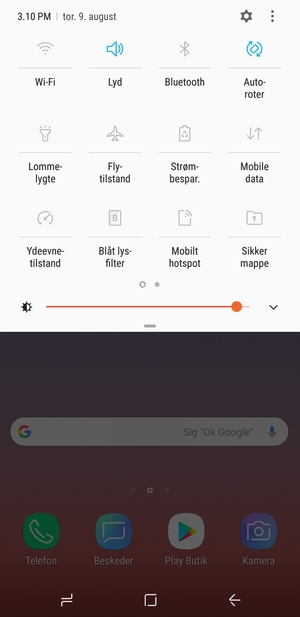 Vælg v-knappen