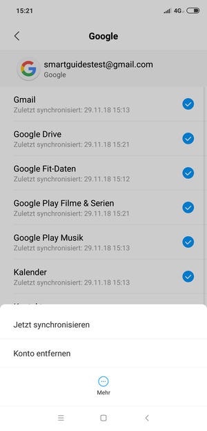 Wählen Sie Jetzt synchronisieren