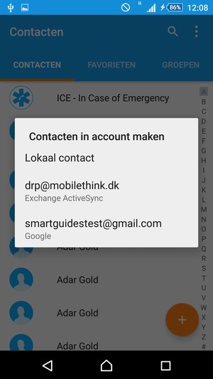 Selecteer uw Google-account
