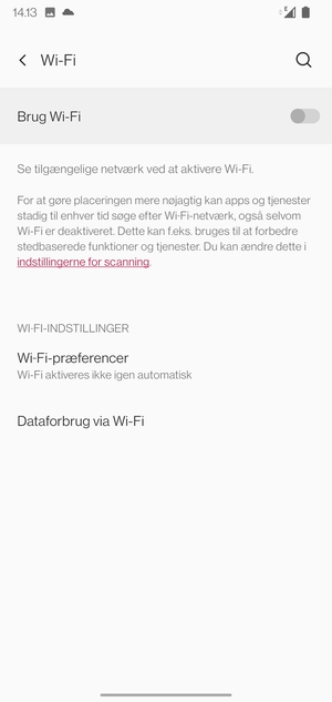 Aktiver Brug Wi-Fi