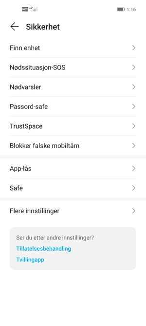 Velg Flere innstillinger