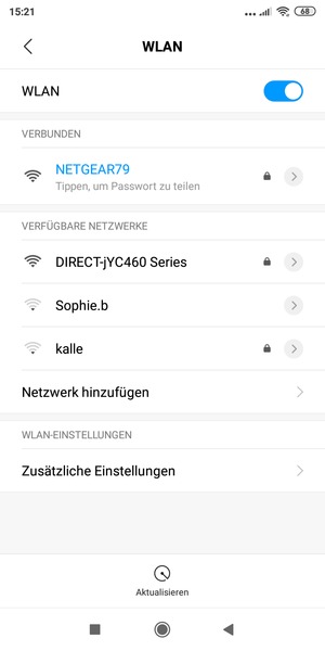 Sie sind nun mit dem WLAN-Netzwerk verbunden