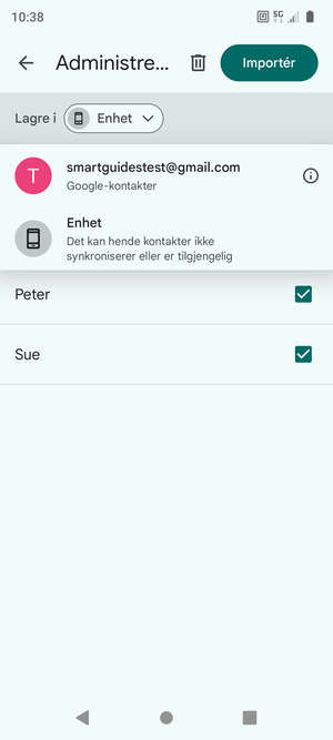 Velg din Google-konto