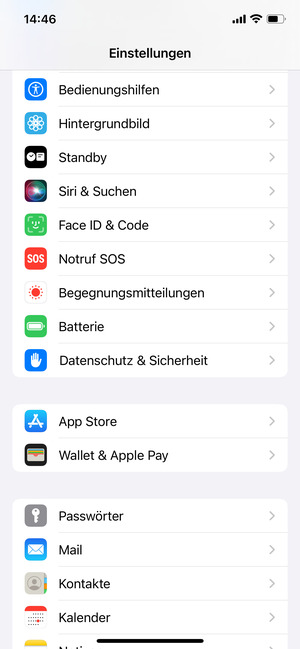 Gehen Sie zurück zum Einstellungen Menü und scrollen Sie und wählen Sie Batterie