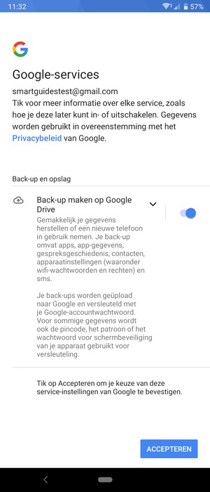 Selecteer ACCEPTEREN