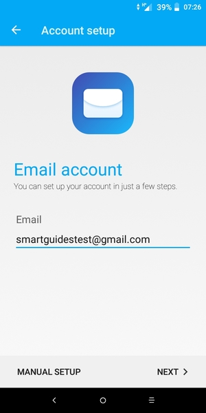 Enter your Gmail  address and select NEXT
