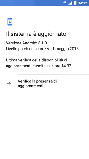Se il tuo telefono è aggiornato, vedrai la seguente schermata