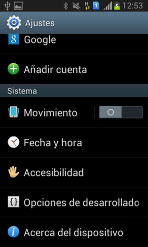 Desplácese y seleccione Acerca del dispositivo
