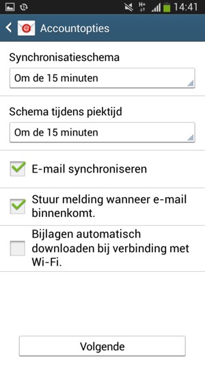 Selecteer Volgende