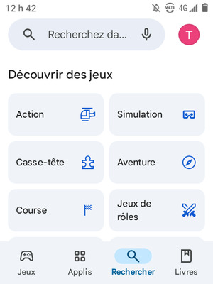Sélectionnez la barre de Recherche