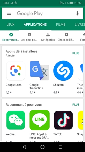 Sélectionnez la barre de Recherche