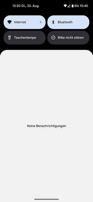 Ziehen Sie erneut das obere Menü nach unten