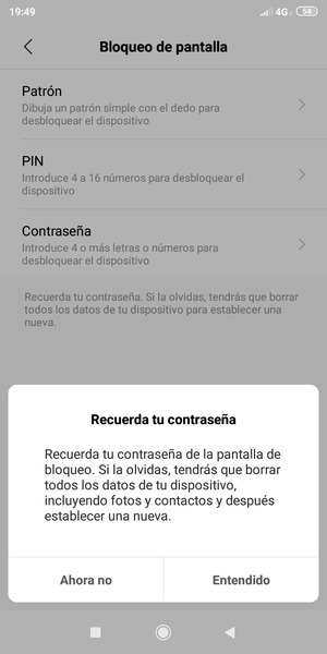 Seleccione Entendido