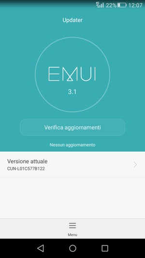 Seleziona Verifica aggiornamenti