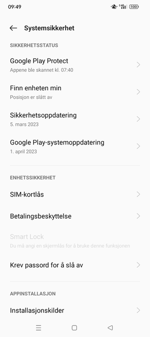 Velg  SIM-kortlås