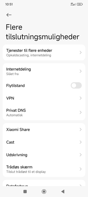 Vælg Internetdeling