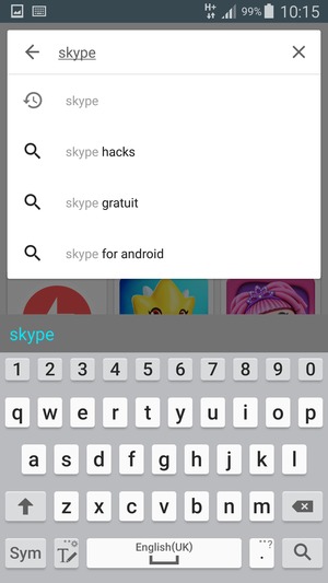 Saisissez le nom de l'appli et sélectionnez Rechercher