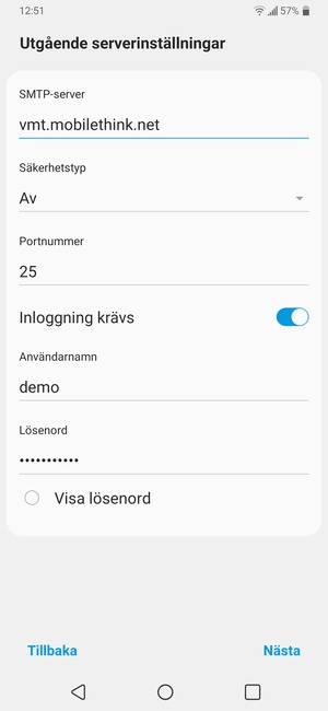 Ange utgående serveradress